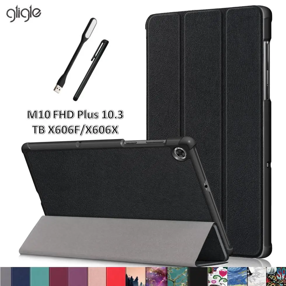 Gligle ультратонкий кожаный чехол с магнитной подставкой для Lenovo Tab M10 FHD Plus TB X606F TB X606X 10,3 дюйма корпус + Led + сенсорная ручка|Чехлы для планшетов и электронных книг|   | АлиЭкспресс