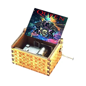 

Hot Wooden Hand Crank Queen Music Box Bohemian Rhapsody Theme Game Of Throne Digimon Beauty Beast Christmas Gift
