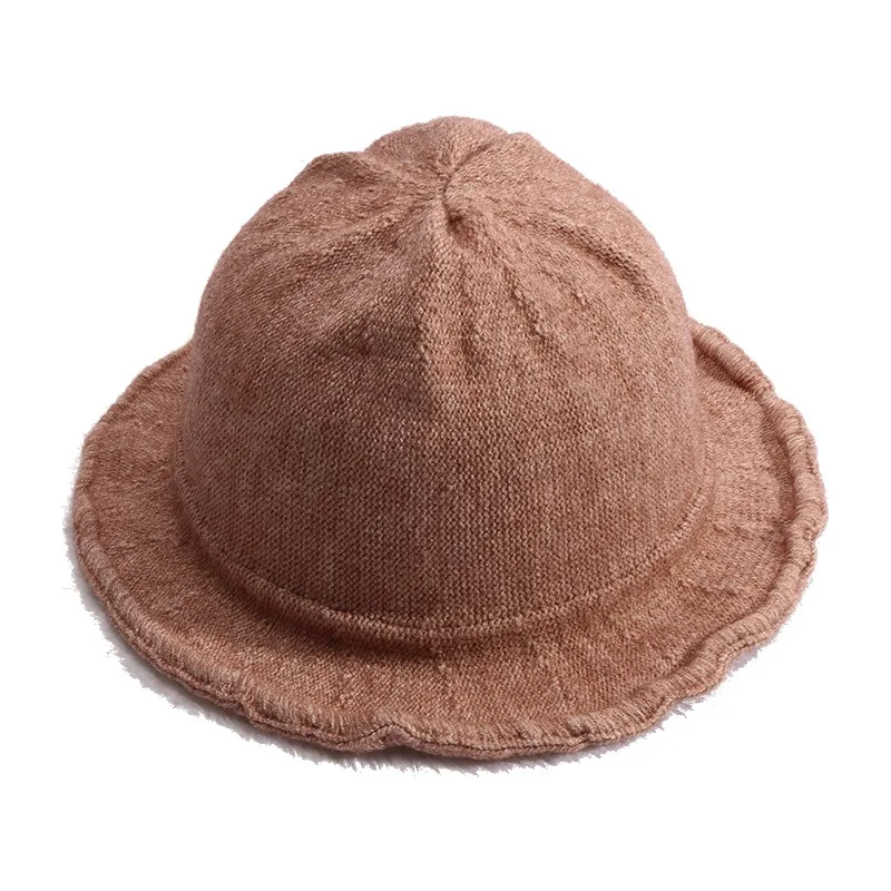 Fashion Baby Solid Pattern Fisherman Hat Warm Autumn Winter Bucket Hat for Newborn Infant Baby Toddler Boys Girls