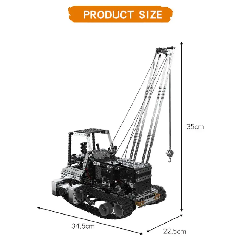 2,4 г 10CH Радиоуправляемый кран для детей DIY из нержавеющей стали, сборное транспортное средство, металлическая радиоуправляемая модель автомобиля, сборные игрушки для детей, игрушки для детей