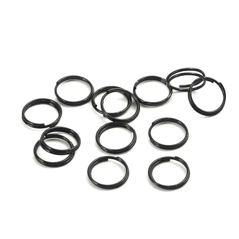 500 шт новые открытые кольца из нержавеющей стали круглые черные Открытые Кольца