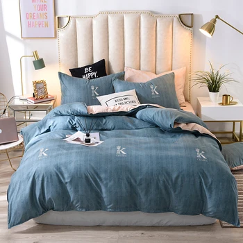 

Bedding Set Pure Color A/B Duplex ,Plant Flowers Fresh Patterns Bed Sheet Quilt Cover Pillowcase Duvet Cover 3-4pcs EU Size