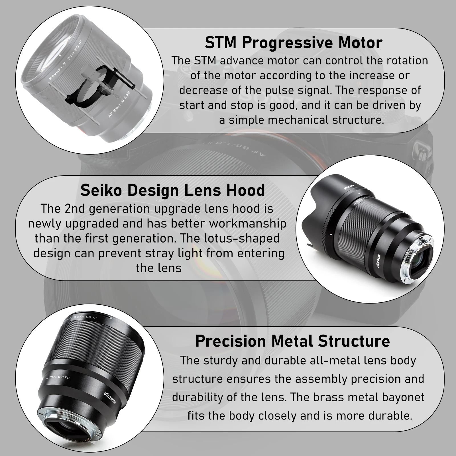 VILTROX 85mm F1.8 II STM Auto Focus Portrait Large Aperture Lens AF for Sony E mount Fuji X mount Nikon Lens Z mount Camera Lens