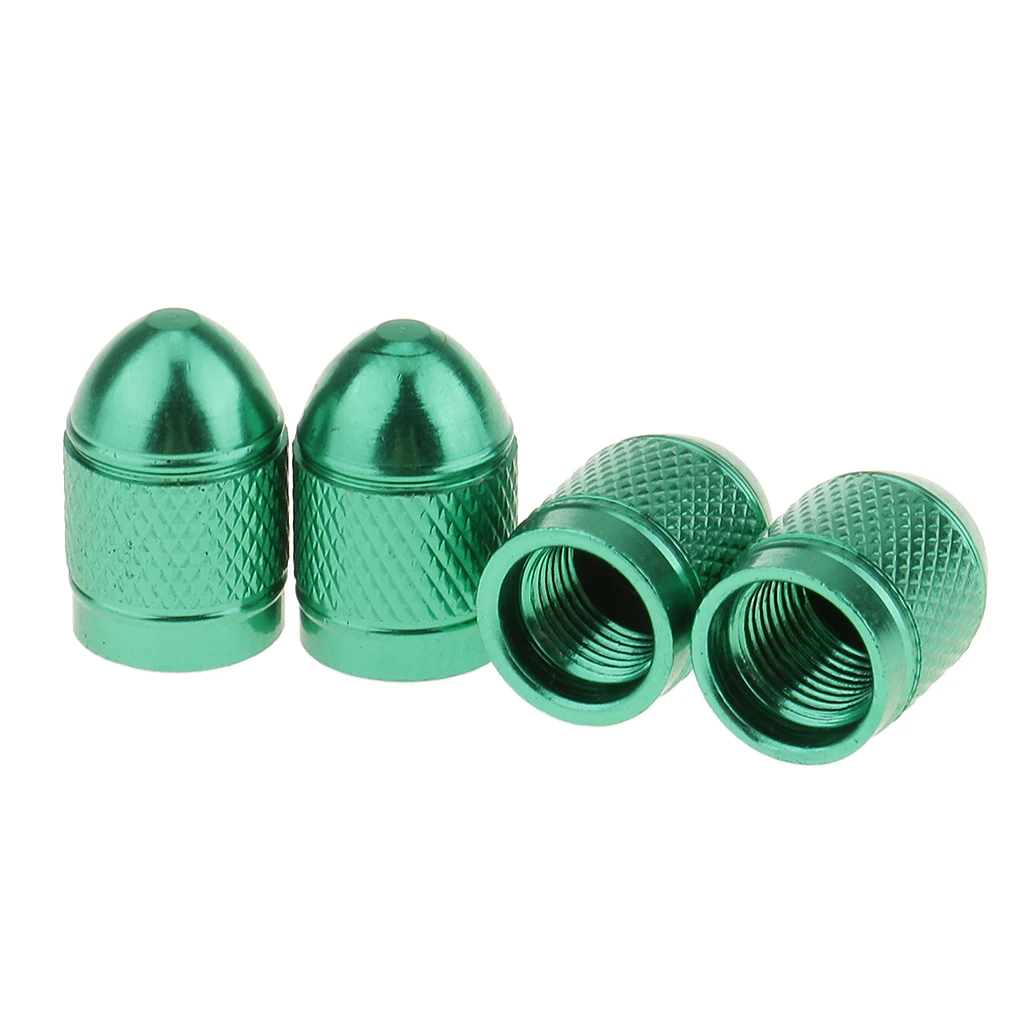4x Aluminum  Style Rim Valve/Wheel Air Port Cover Stems Caps Green