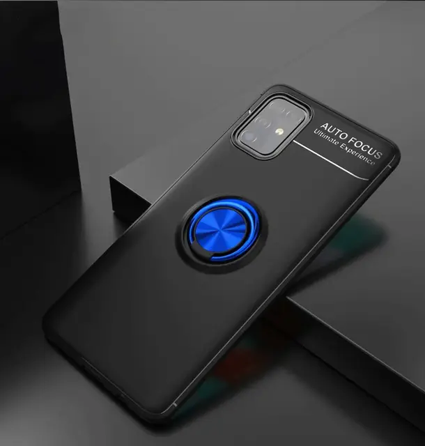 Ring Silicone Case For Samsung Galaxy M31 M21 M30S A11 A41 A01 A21S A81 A91 M10 M30 Case Anti-fall Phone Soft Cover 4 Black Blue Ring