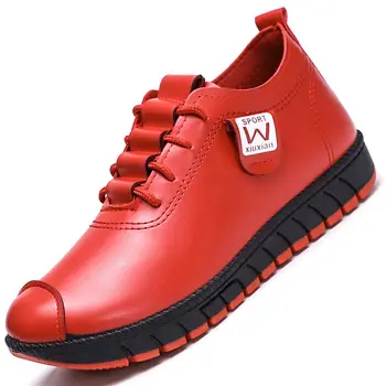

Women Shoes 2020 Autumn Winter Lace-up Flats Shoes Woman PU Leather Platform Sneakers Work Driving Tenis Feminino