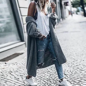 

Fashion Women Baggy Long Sleeve Cardigan Coat Loose Tops Ladies Chunky Knitted Sweater Jumper Plus Size Jacket Outwear 2021 #F