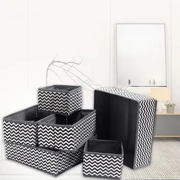 

Storage Case Set Container Wave Pattern Socks Foldable Ties Classify Toys Drawer Dividers Underwear Non Woven Home Portable