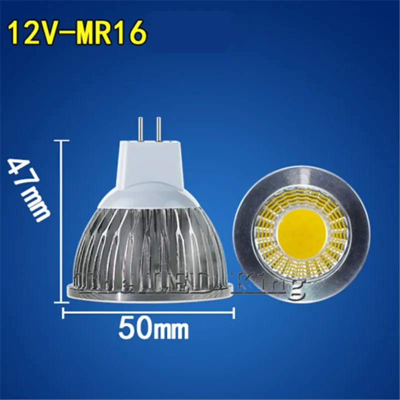 Новый высокомощный лампада СИД MR16 12V COB 9W 12W 15W Диммируемый Cob прожектор Теплый