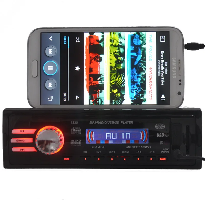 MP3-плеер автомобильный стерео радио SD/USB/Aux-In-Dash 1 Din FM Поддержка APE/FLAC/Mp3/WMA/WAV