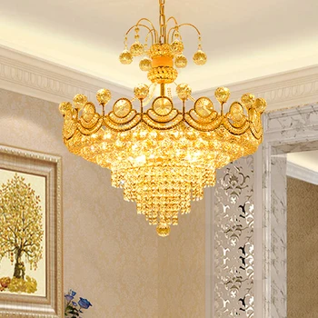 

LED Modern Crystal Chandeliers Lights Fixture American Golden Crystal Chandelier European Restaurant Living Dining Room Lamp