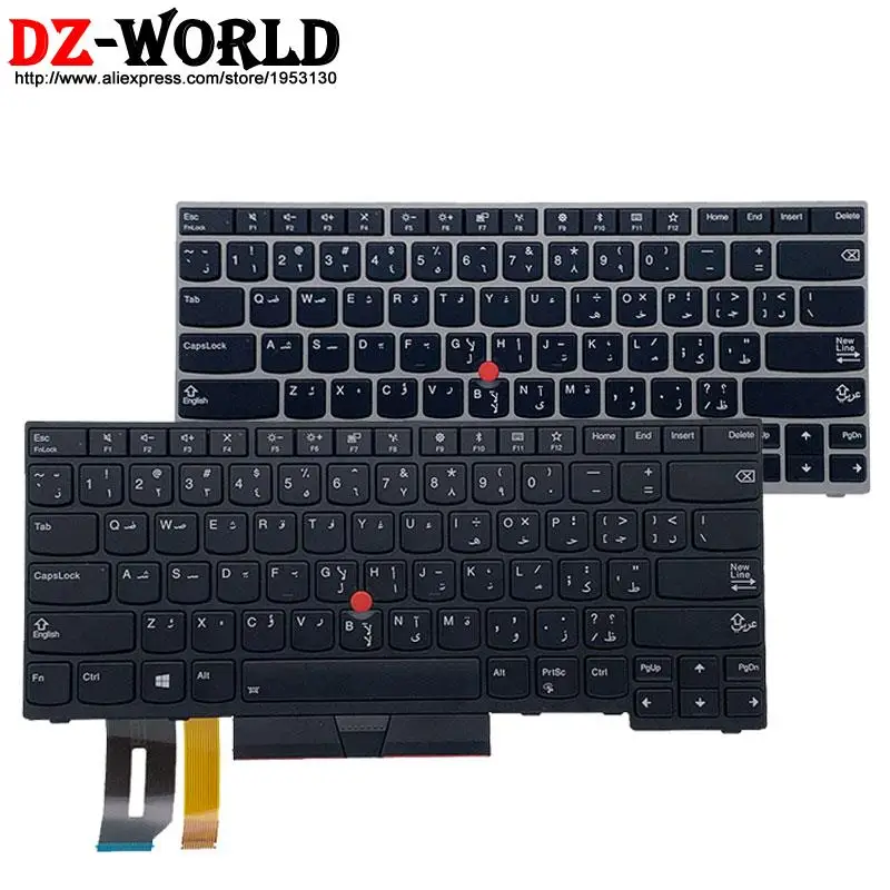 

New/Orig ARA Arabic Backlit Keyboard for Lenovo Thinkpad E480 E490 T480S L480 T490 T495 L380 L390 Yoga L490 P43s Laptop