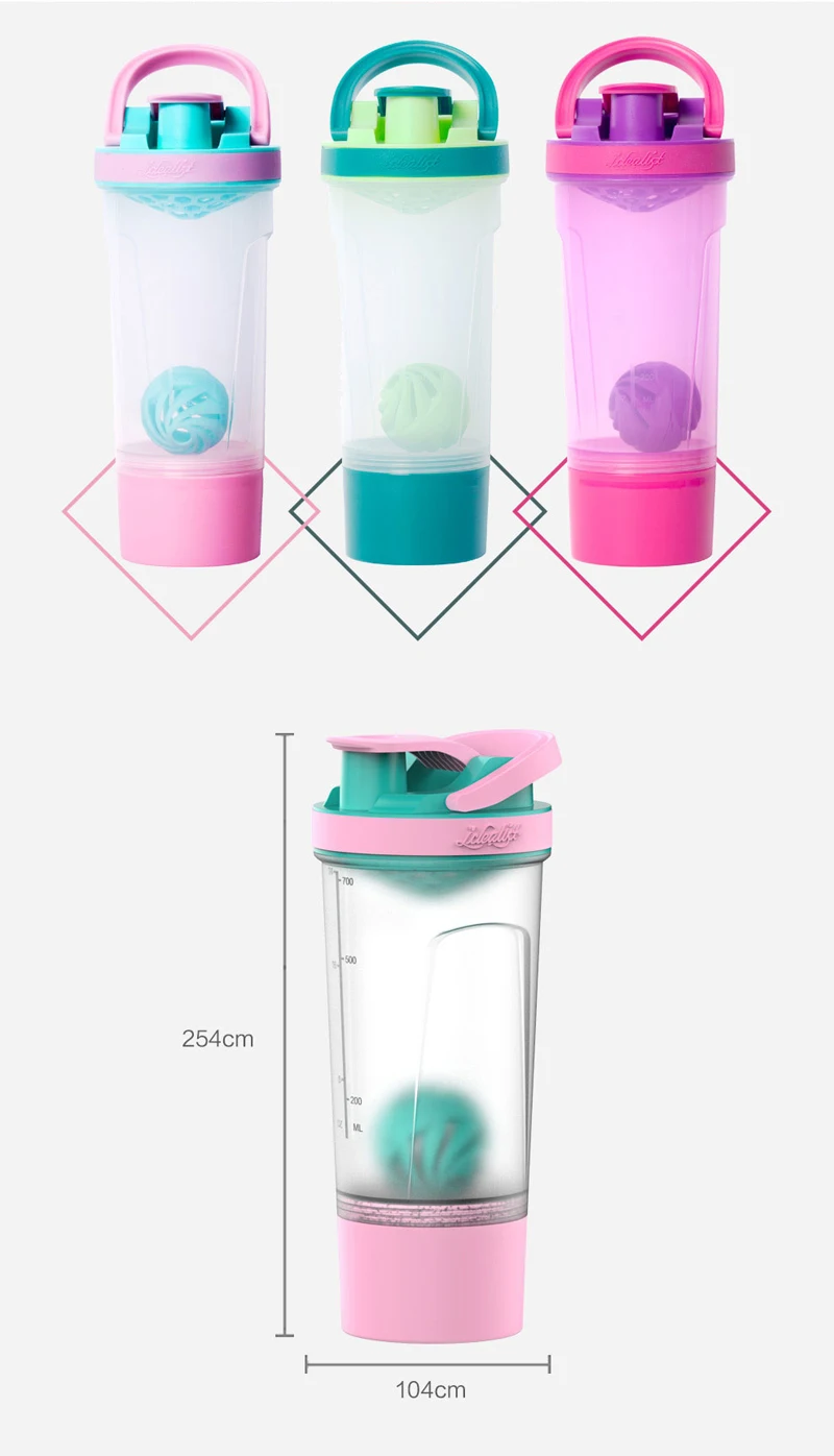 Shaker Outdoor Travel Portable Drinkware Tritan Plastic Whey Protein Powder Sport Shaker Bottle For Water Bottles With Straw