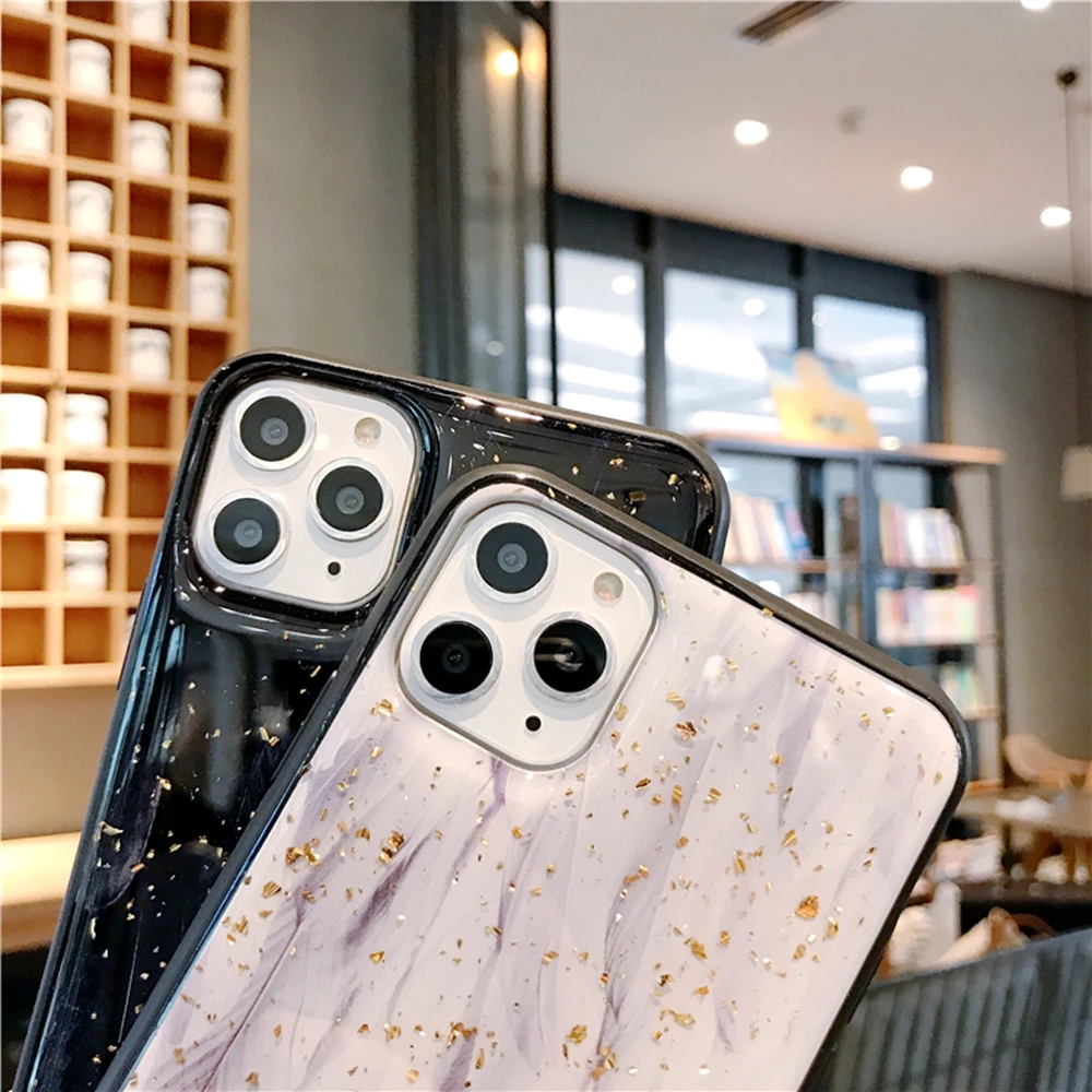 Черный золотой фольгированный чехол для телефона для iphone 11 Pro Max 7 XR X 8 Plus, блестящий чехол для iphone 11 6s XS Max, блестящий чехол для iphone 6