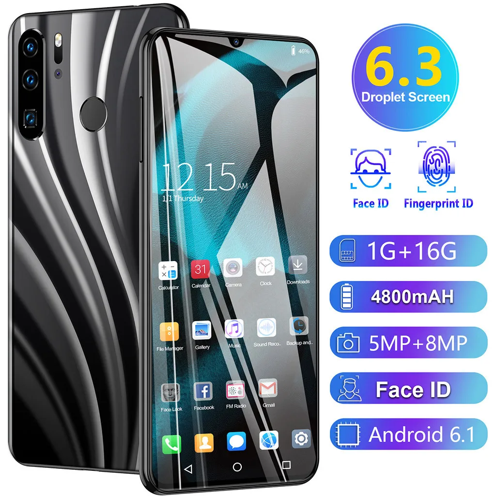 P40 PRO четырехъядерный 6,3 дюймов камера Android 6,1 1G+ 16G gps 3g звонок мобильный телефон UK профессиональный модный смартфон