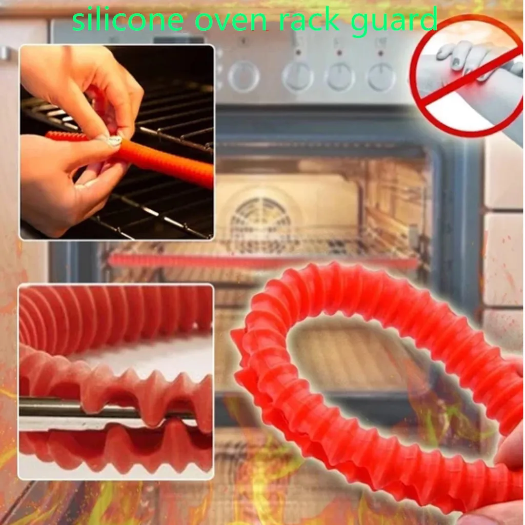 High Temperature Protection Oven Shelf Edge Guards Rack Shield Burn Protector Rack Cover 357mm Random Color Dropshipping