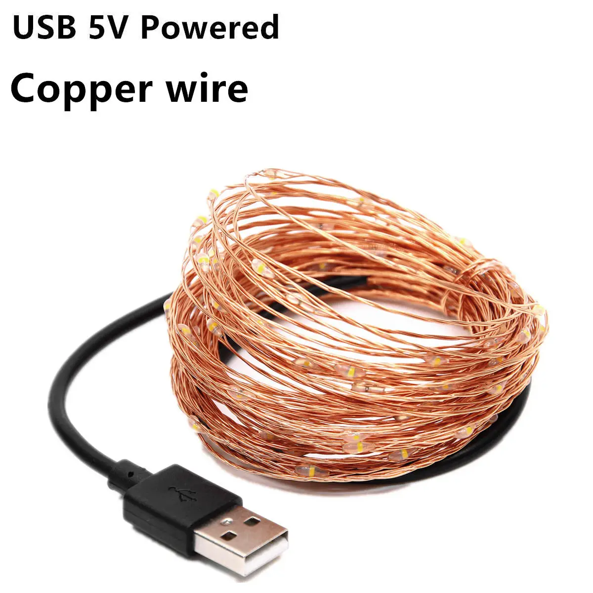 USB Copper wire BEILAI праздничное освещение рождественские Огни наружное Украшение светодиодные сказочные огни на батарейках садовые декоративные светодиодные фонари - Испускаемый цвет: USB Copper wire