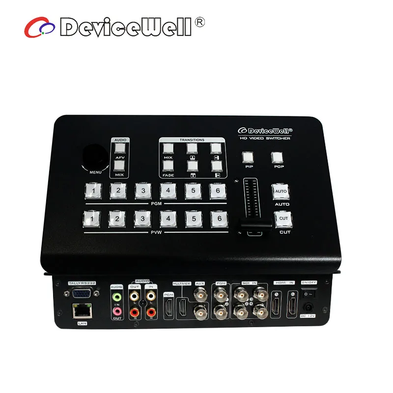 6-канальный видеопереключатель Devicewell HDS7106 с поддержкой 4 SDI и 2 входами PGM Out put VS