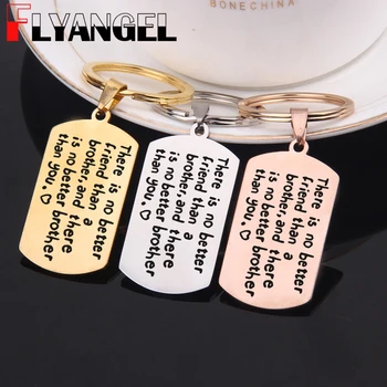 

FLYANGEL Fashion Keyring Engraved There Is No Better Friend Than A Brother Key Holder Bag Charm For Best Brother Friends Gifts