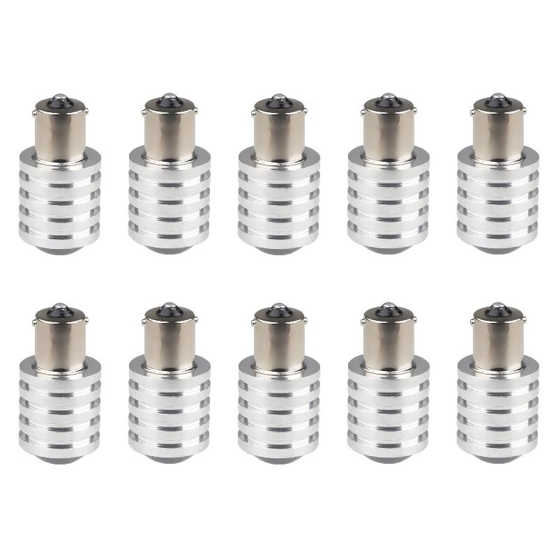10 PCS 1156 BA15S P21W S25 White 7W Led Chip Bulb With Lens Car Backup Back Up Reverse Brake Tail Light Lamp Auto 12V | Автомобили и