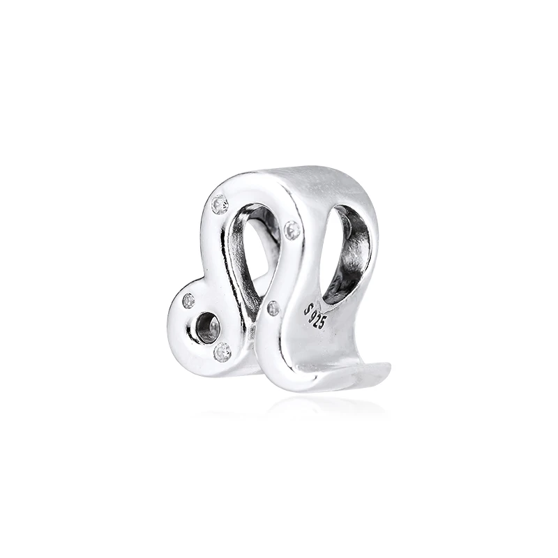 DIY Подходит для Pandora шармы браслеты сверкающие Leo Зодиак бусины 925 пробы-серебро-ювелирные изделия