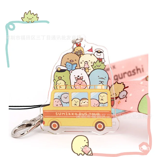 Sumikko Gurashi мультяшный шнурок с подвеской милый шейный ремешок для удостоверения личности держатель значка унисекс косплей реквизит талисманы безделушки подарок