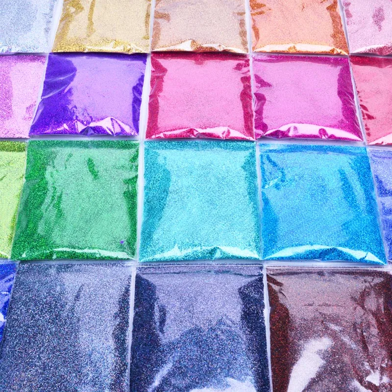 Günstige 21 teile satz 0,2mm Holographische Glitter Nagel Pulver Glänzende Laser Feine Nagel Glitter Pailletten Staub Nägel Kunst Dekorationen Tipps Maniküre