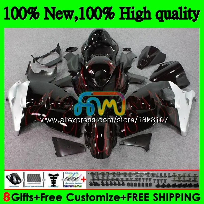 GSXR-1300 для SUZUKI Красный Пламя Hayabusa GSXR1300 96 02 03 04 05 06 07 49BS. 77 GSXR 1300 2002 2003 2004 2005 2006 2007 обтекатель
