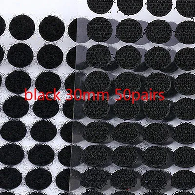 Velcros клейкая лента Velcros Adhesivo Dots нейлоновая клейкая липучка волшебная лента наклейка круглая самоклеящаяся 100 пара - Цвет: 30mm black 50 pair