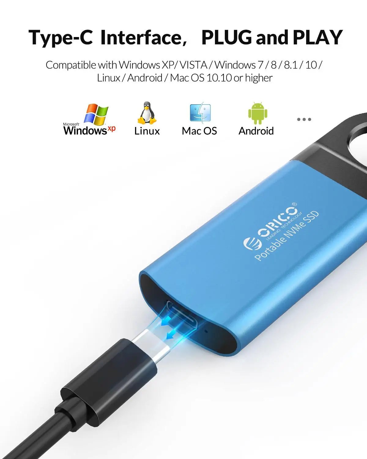 ORICO внешний SSD M2 NVME жесткий диск Mini 1 ТБ 128 ГБ 256 512 M.2 портативный USB C 3 10 Гбит/с