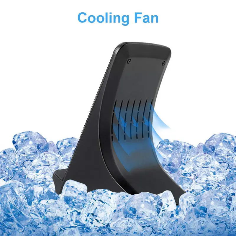 ABHU-Wireless Smart Charger Qi Certified Fast Wireless Charging Stand With Cooling Fan Phone Holder For S9 S9 Plus Note 9 Note 8