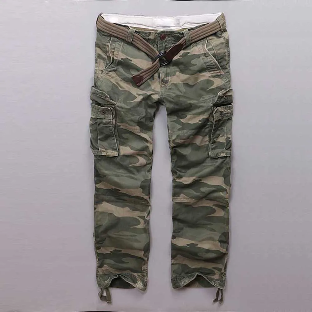Billig Baumwolle Cargo Hosen Männer Casual Military Armee Stil Camo Hosen Gerade Lose Baggy Taktische Hosen Jogger Hosen Mann Kleidung