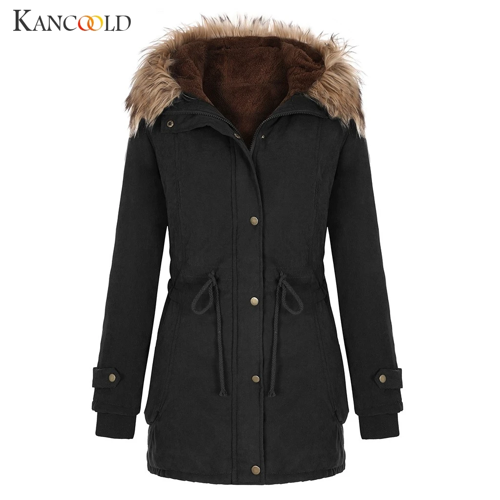 KANCOOLD пальто, Женское пальто с меховой подкладкой, женская зимняя теплая Толстая длинная куртка с капюшоном, пальто, Модное Новое Женское пальто 2019DEC9