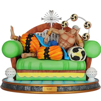 

[Top] 30cm Anime ONE PIECE Ray God Enel Sitting Posture action figure Statue resin model toy Collection model child adult gift
