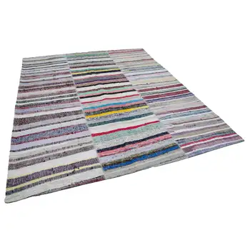 

246x298 Cm Multicolor Handmade Rugs Patchwork Rug-8x10 Ft