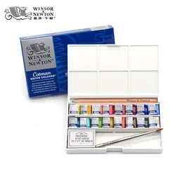 Winsor & Newton Cotman – ensemble complet de peinture à l'aquarelle, 16 couleurs, Pigment de couleur à l'eau 
