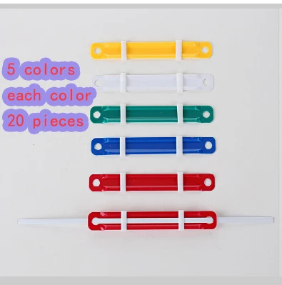 100pcs Office School Colorful Plastic Paper Fasteners,2 Holes