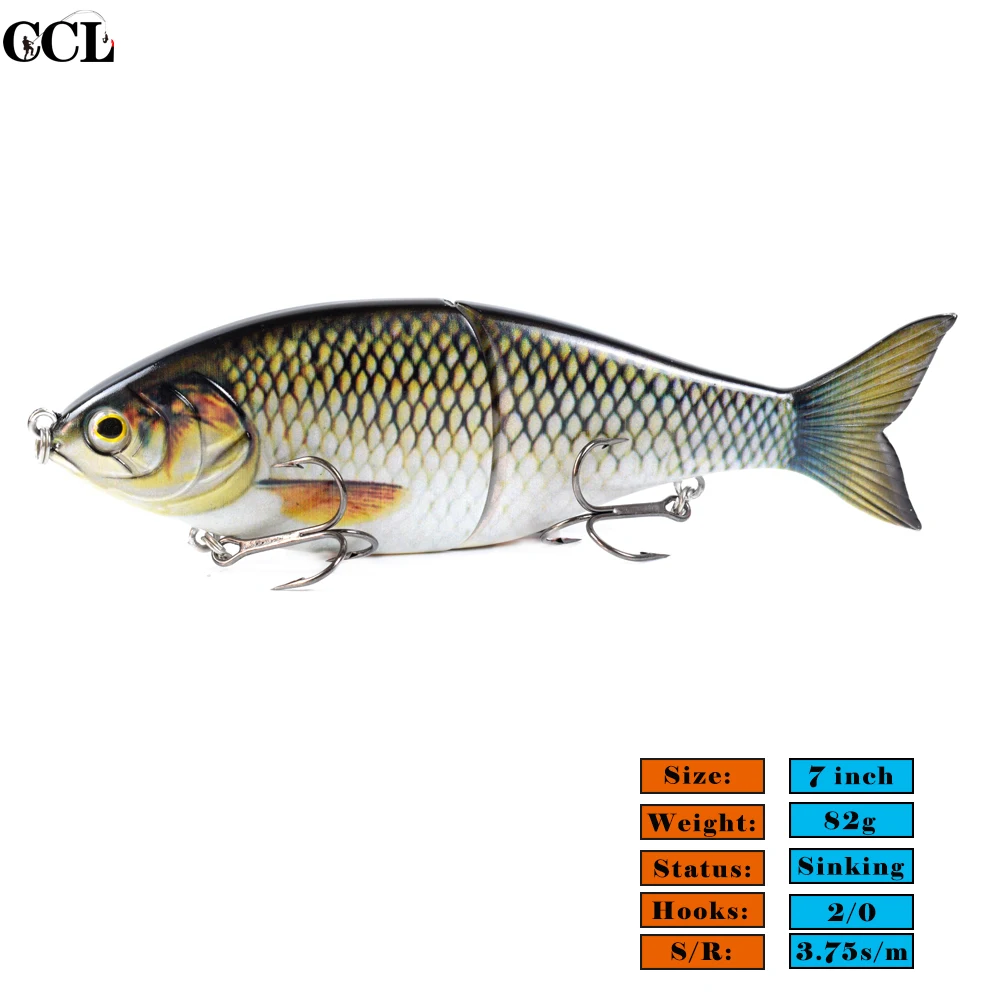 Большой размер Алабама Shad Glide Swimbait рыболовная приманка 8 7 дюйма 140 г тонущие