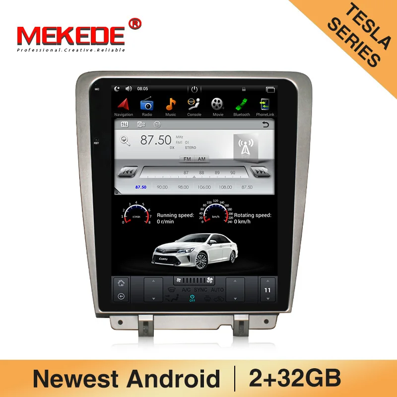 

MEKEDE Tesla 12.1''touch screen Car Multimedia player for Ford Mustang Car gps navigator IPS Screen 32G ROM wheel controls