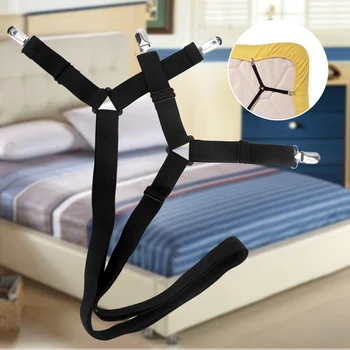 

Hot Adjustable Bed Sheets Buckle Mattress Clip Bedclip Elastic Belt Fastener Bedding Holder Non-slip Straps Grippers Quilt Fixer