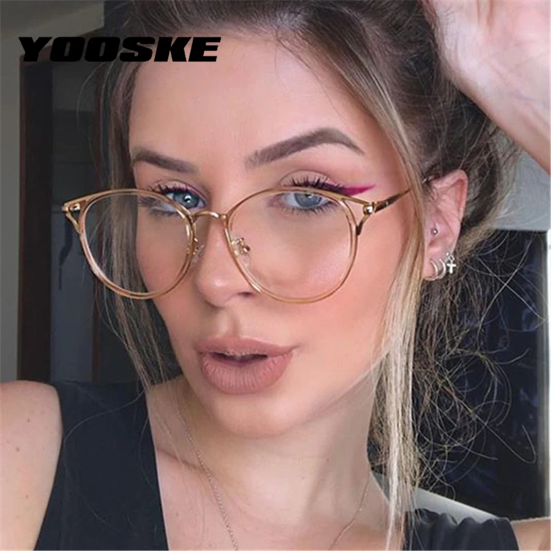 YOOSKE анти синий светильник очки кошачий глаз оправы для очков женские