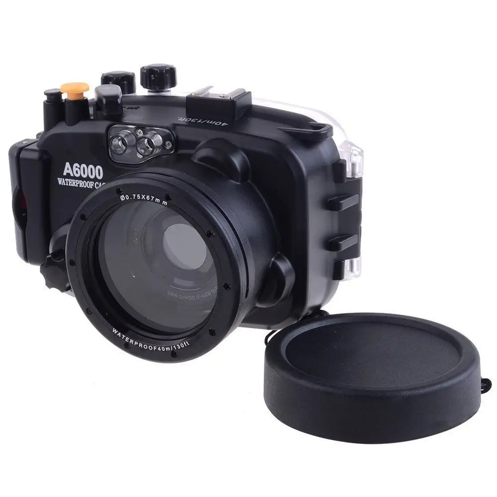40 м/130 футов для sony A6000(16-50) Корпус Подводной Камеры+ широкоугольный купол порт объектив+ 67 мм Красный Дайвинг фильтр