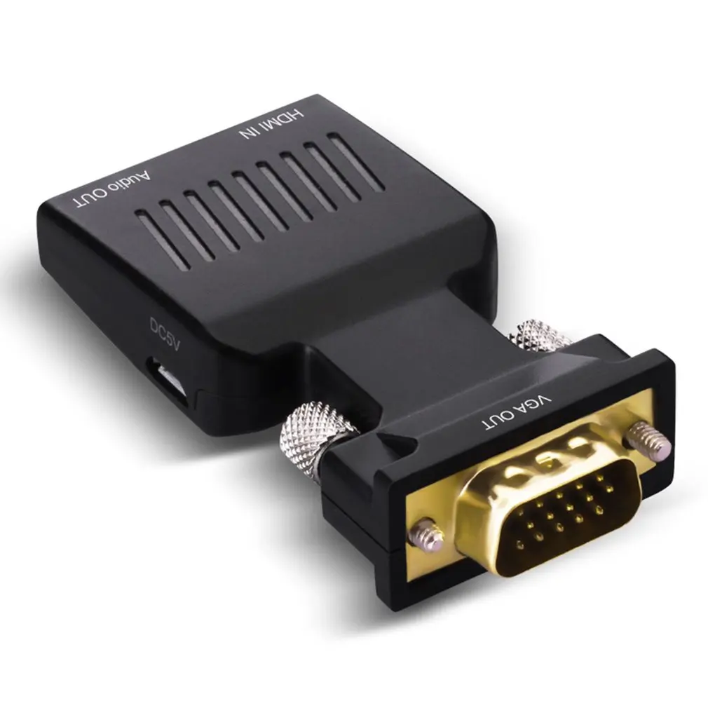 1080P адаптер сигнала HDMI Женский к VGA Мужской выходной кабель конвертер адаптер