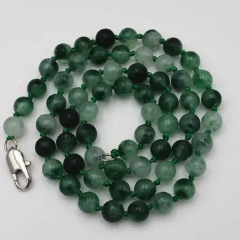 

6mm Natural Noble Two-color New Jade Gemstone Necklace 18INCH