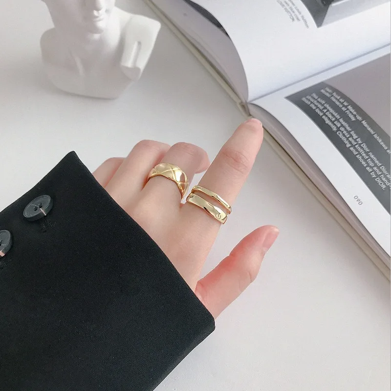 Real 925 sterling silver Adjustable Finger Rings for Women Irregular Trendy Fine Jewelry silver rings silver ring