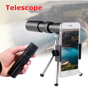 

10-300x40 Magnification Pocket Monocular Telescope Portable HD Zoom Monocular Smartphone Camera Professional Hiking Hunting Lens