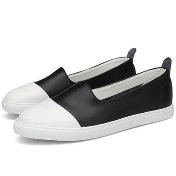 

Women's flat white shoes spring and autumn new leather wild Korean version of the lazy shallow mouth women's shoes