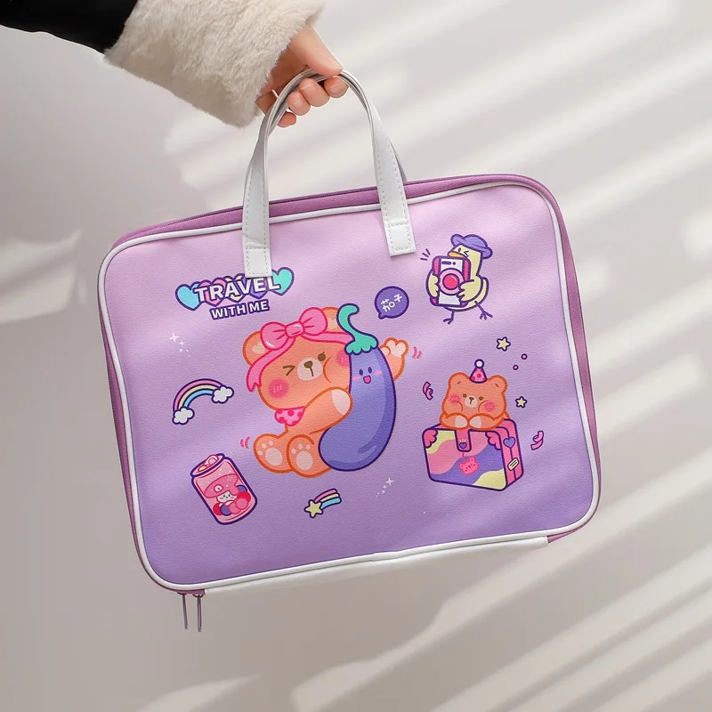 Cute Laptop Bag 11 12 12.9 13.3inch Mac Case Kawaii Korea Women Zipper Bags Travel Business Portable Document Bag Girls Handbag 