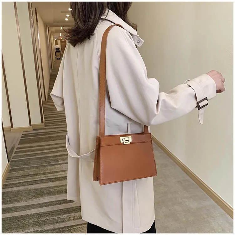 

One-Shoulder Bag Women's 2019 New Style WOMEN'S Cross-body Bag Korean-style Trend Versatile INS Fashion PU Handbag