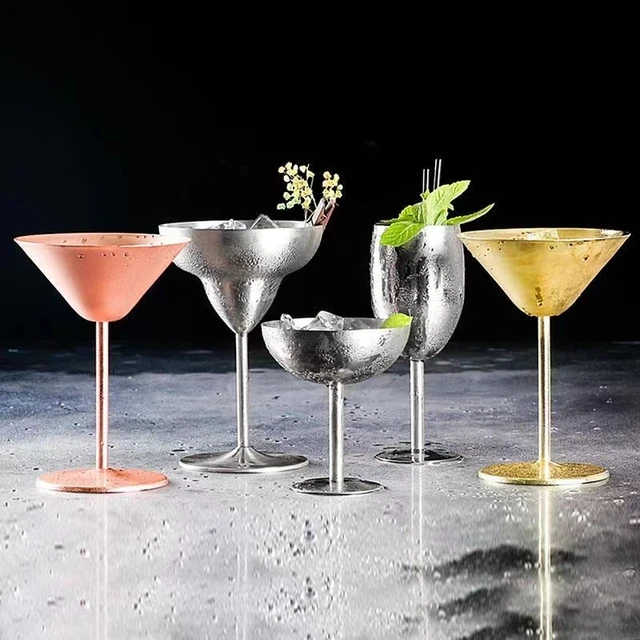 Creative Tall Cocktail Glass Stainless Steel Wine Glasses Home Bar  Champagne Cocktail Drinking Cup Festival Party